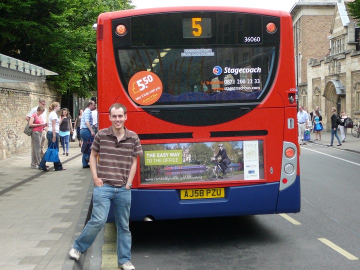 Cycle Cambridge advert on bus