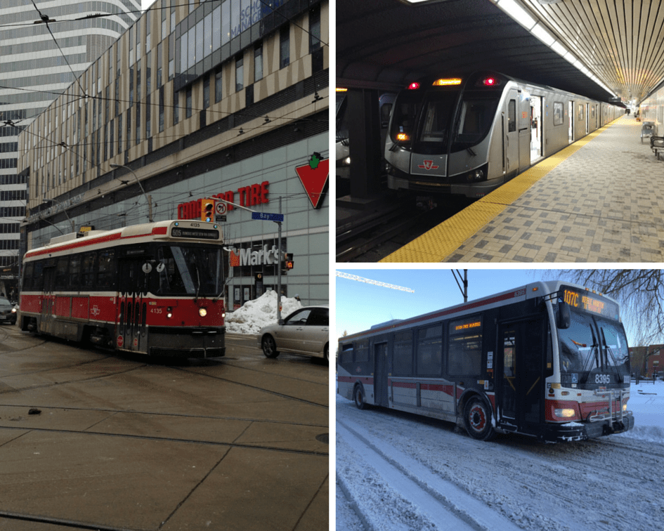 TTC streetcar, subway and bus