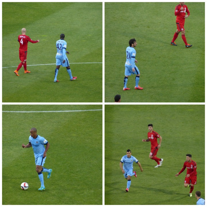 Match action Toronto and MCFC players