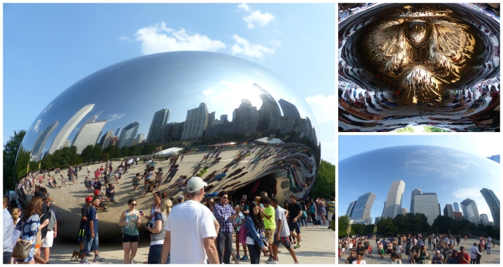 We joined the masses at the popular Cloud Gate in Millennium Park. Can you spot us in any of the reflections?