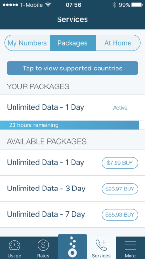 KnowRoaming package purchase