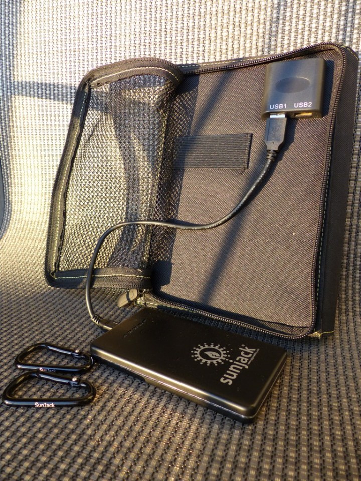 SunJack 14W+8000mAh Battery solar power charger review