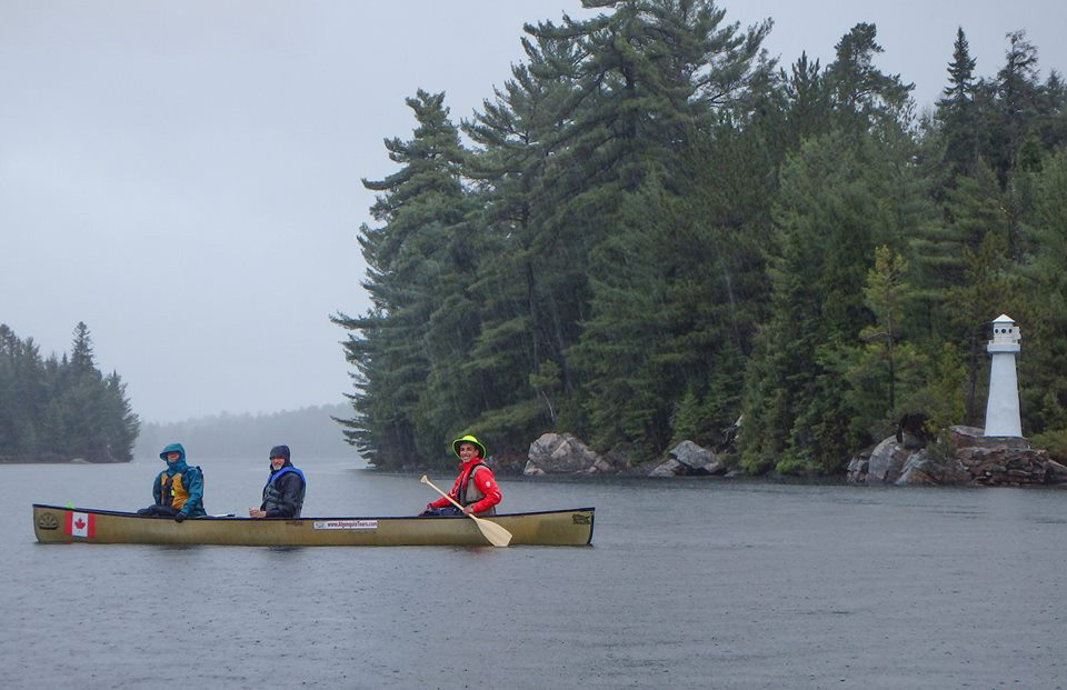 Canoeing in the rain Algonquin Provincial Park