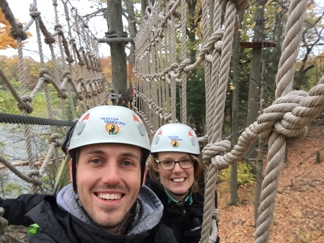Taking our first tree top selfie!